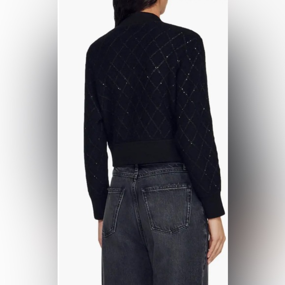 SANDRO
Cabaret Knit Cardigan In Black - Picture 2 of 3